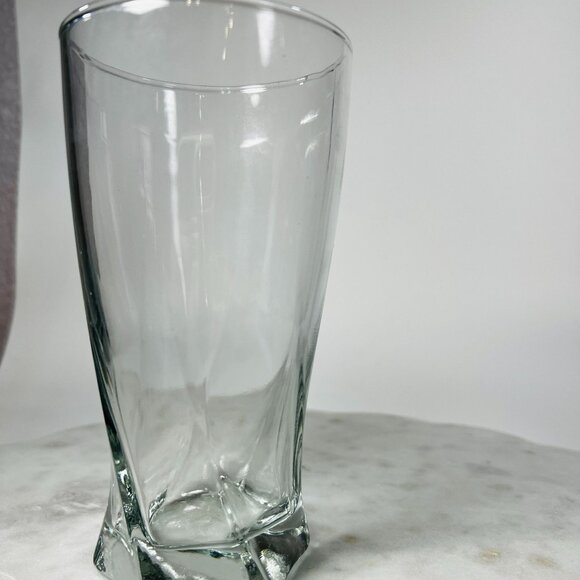 Twisted Clear Beer Pilsner Hi Ball Bar Glass 12oz Heavy Hexagon Base Replacement - Picture 1 of 5
